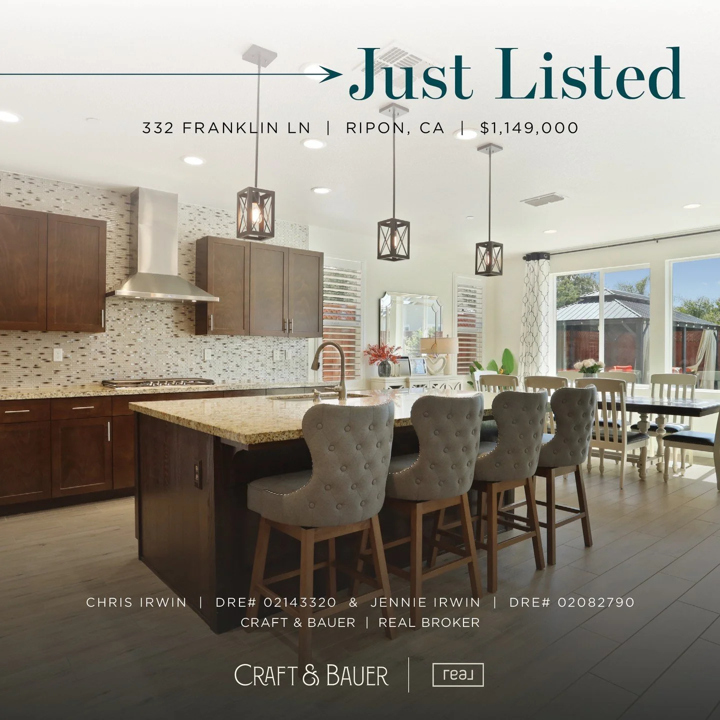 JUST LISTED 👉 Looking for that perfect blend of upscale living and everyday comfort? You&rsquo;ve just found it.⁠
⁠
🏡 332 Franklin Lane⁠
📍 Ripon, CA⁠
💰 $1,149,000⁠
⁠
But the true showstopper is the backyard. Imagine a heated pool with fountains a