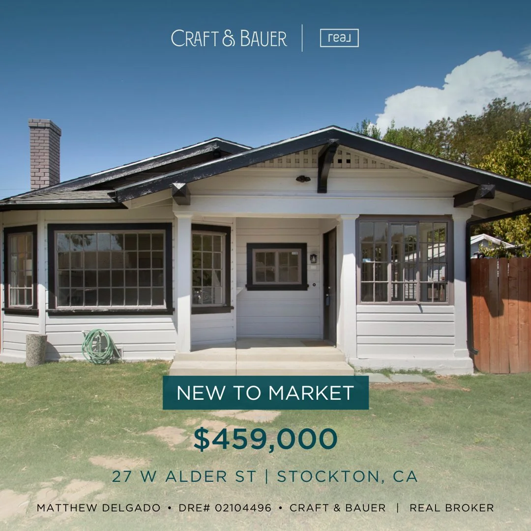 JUST LISTED 👉 Charming 4-bedroom, 1-bath remodeled bungalow just steps from Stockton's vibrant Miracle Mile! ⁠
⁠
🏡 27 W. Alder Street⁠
📍 Stockton, CA⁠
💰 $459,000⁠
⁠
Enjoy the flexibility of a detached garage and an unfinished basementideal for ex