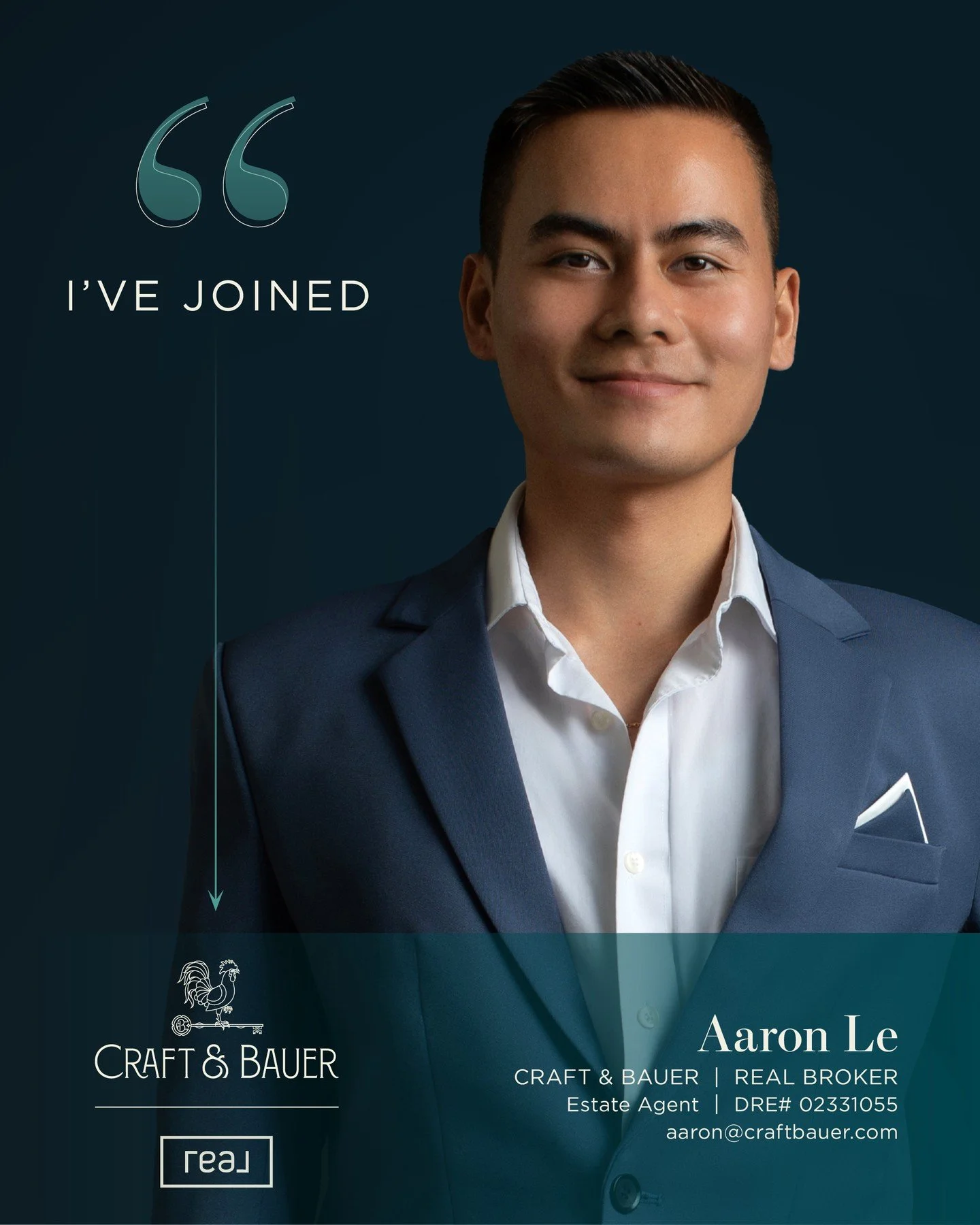 Please join us in welcoming Aaron Le to @craftbauer as Estate Agent, and the latest member of our Southern California region 🎉⁠
⁠
With a background spanning the military, higher education, and federal service, Aaron brings a unique mix of leadership