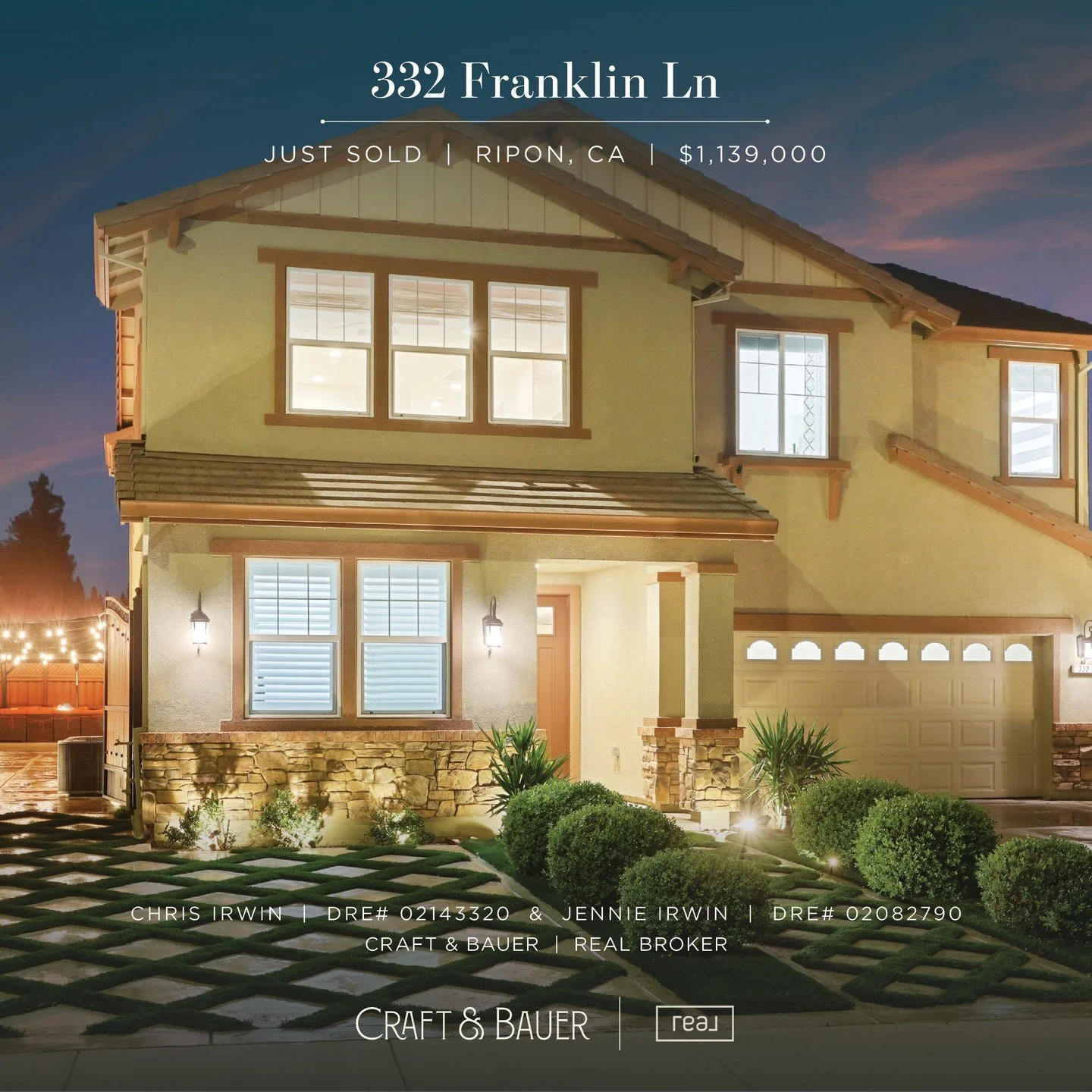 JUST SOLD ✨️ Congratulations to the new owners of this gorgeous home in the heart of Ripon!⁠
⁠
🏡 332 Franklin Lane⁠
📍 Ripon, CA⁠
💰 $1,139,000⁠
⁠
Outside, the heated pool with fountains and LED lighting is surrounded by professional landscaping, gl