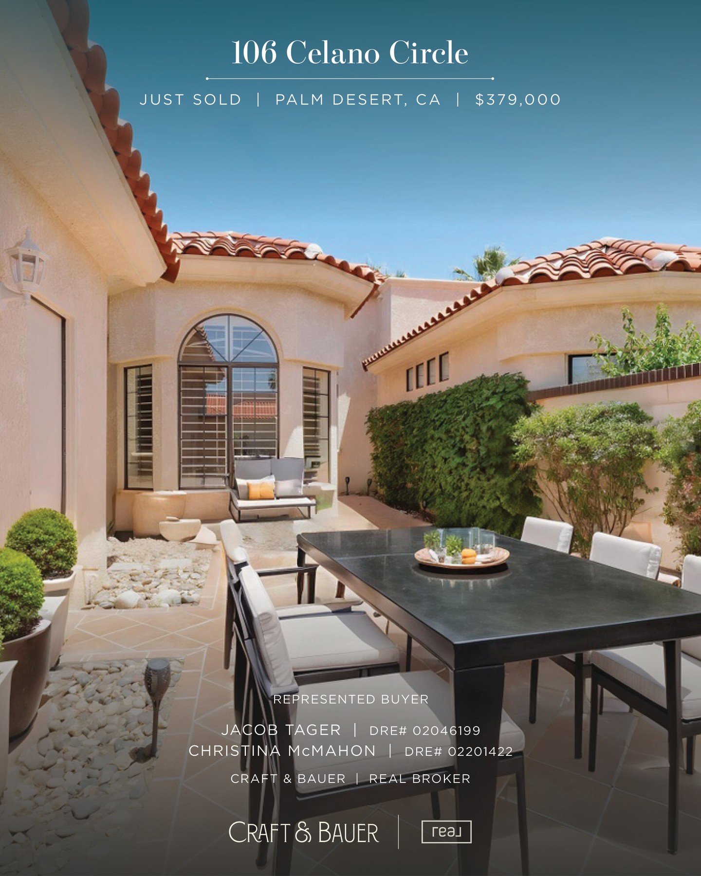 JUST SOLD ✨️ Congratulations to the new owners of this single level condo in the desirable Courtyards community! ⁠
⁠
🏡 106 Celano Circle⁠
📍 Palm Desert, CA⁠
💰 $379,000⁠
⁠
Located in the prestigious Desert Falls Courtyards, residents enjoy 24-hour 