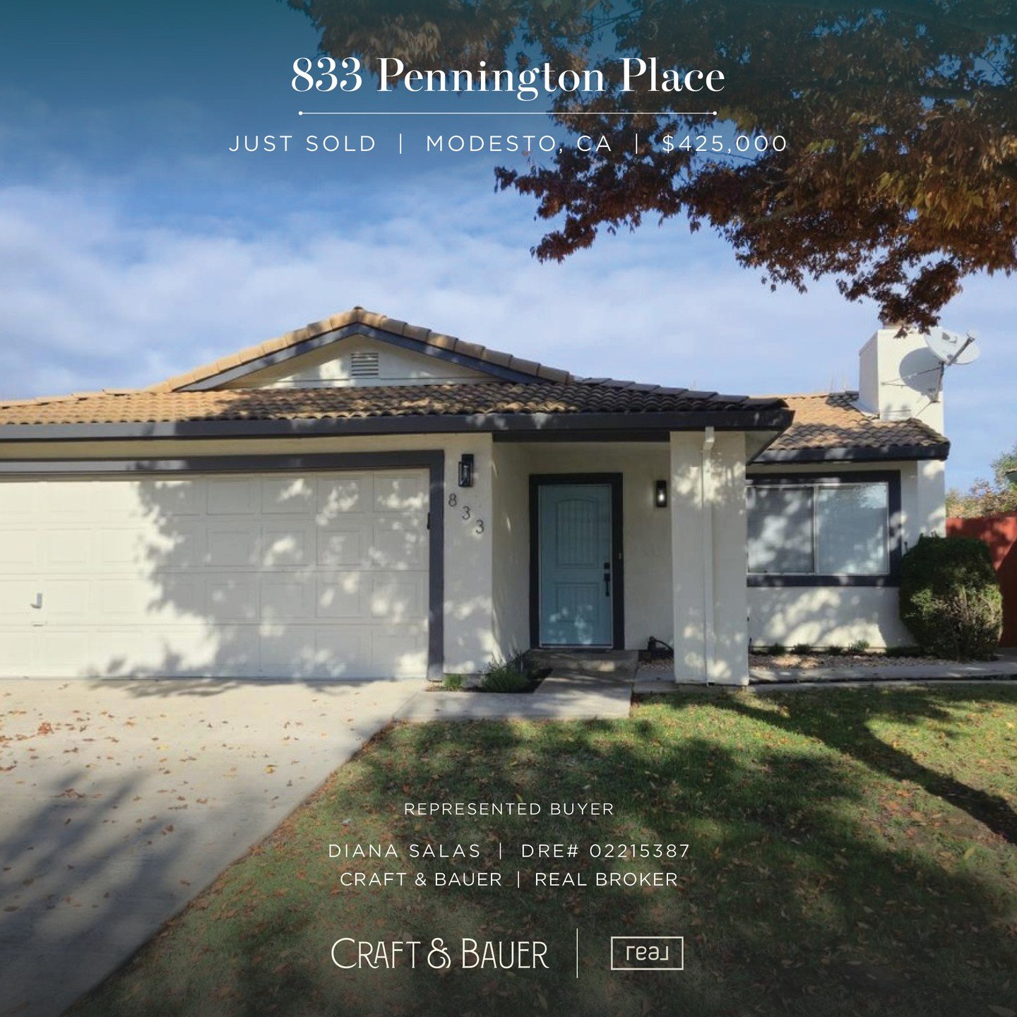 JUST SOLD ✨️ Congratulations to the new owners of this 2-bedroom turn-key home!⁠
⁠
🏡 833 Pennington Place⁠
📍 Modesto, CA⁠
💰 $425,000⁠
⁠
Located in a safe and quiet established neighborhood near local schools, commute routes, shopping centers, and 
