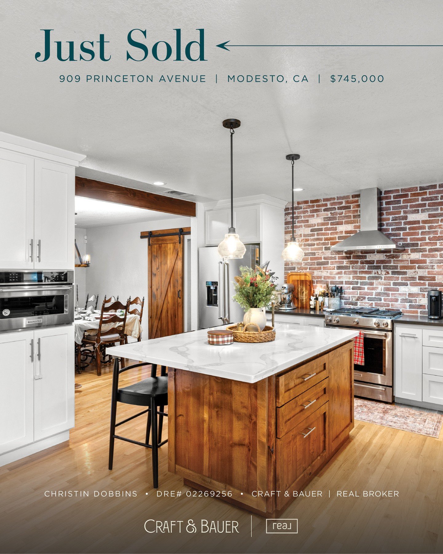 JUST SOLD 🎉 Congratulations to the new owners of this beautiful mid-century home located in the timeless College Area neighborhood!⁠
⁠
🏡 909 Princeton Avenue⁠
📍 Modesto, CA⁠
💰 $745,000⁠
⁠
Step into a private backyard oasis where a newly built poo