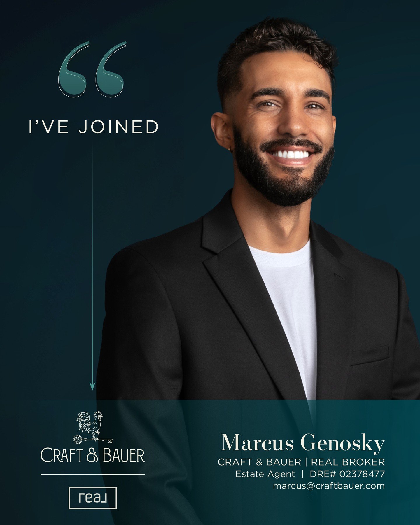 Please join us in welcoming Marcus Genoksy to @craftbauer @realbrokerage as Estate Agent, and the latest member of our Northern California region 🎉⁠
⁠
Marcus is known for delivering a highly personal, service-forward experience grounded in trust, cl