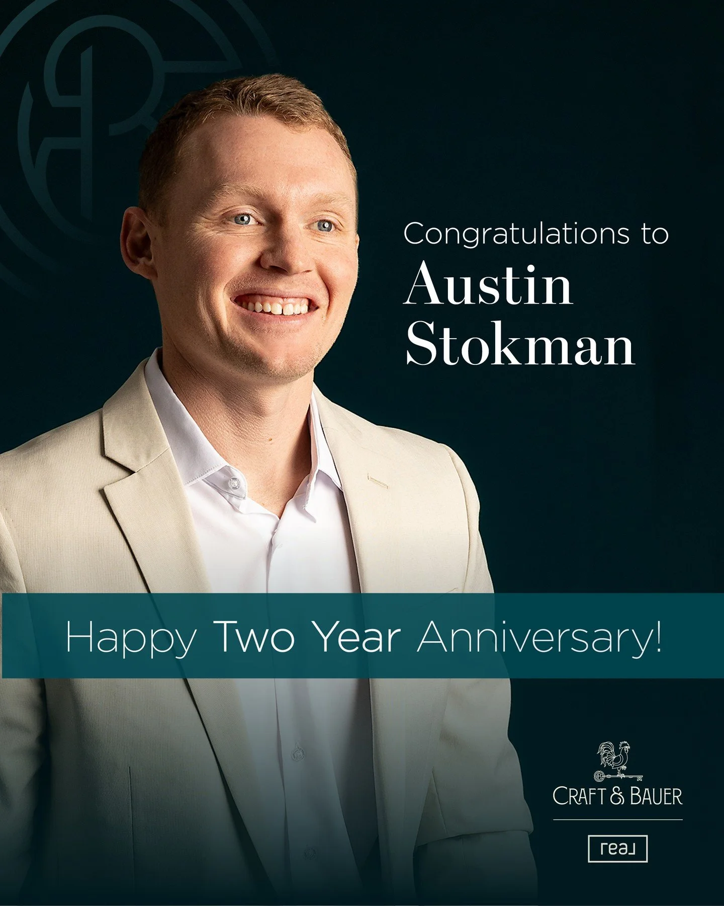 Happy 2-year Craft &amp; Bauerversary to our Estate Agent Austin Stokman! 🎉⁠
⁠
In just two years at Craft &amp; Bauer | Real Broker, Austin has continued to raise the bar&mdash;combining deep Modesto roots, a farm-built work ethic, and a relentless 