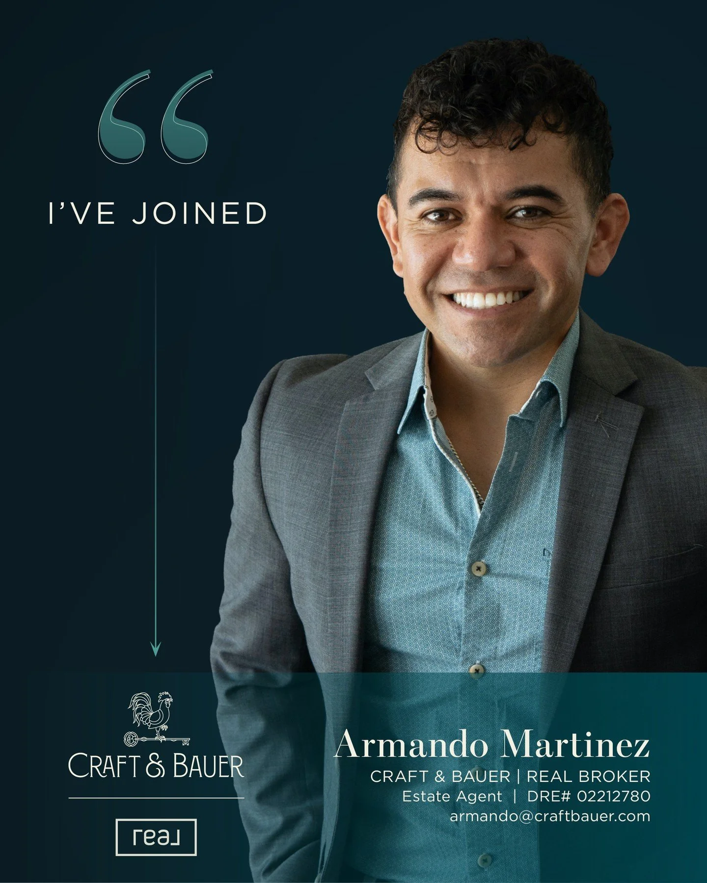 Please join us in welcoming Armando Martinez to @craftbauer @realbrokerage as Estate Agent, and the latest member of our Coachella Valley region 🎉⁠
⁠
A native Spanish speaker born and raised in El Salvador, Armando has built his career on helping fa