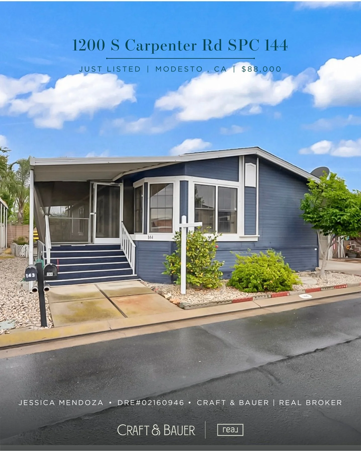 JUST LISTED 👉 Welcome to this beautifully maintained manufactured home located in the desirable 55+ community of Westgate Village!⁠
⁠
🏡 1200 S Carpenter Rd #144⁠
📍 Modesto, CA⁠
💰 $88,000⁠
⁠
Residents enjoy close proximity to shopping, dining, and