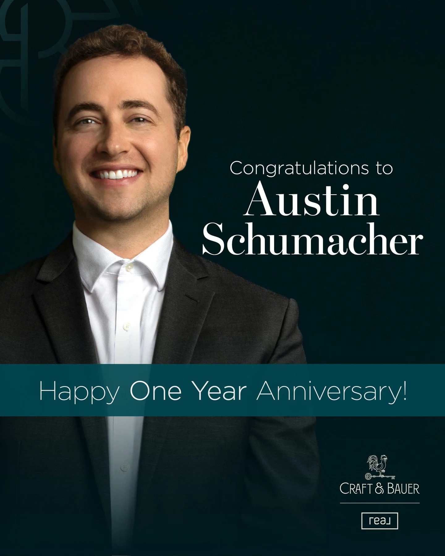 Happy 1-Year Craft &amp; Bauerversary to Austin Schumacher! 🎉 ⁠
⁠
Austin, you are such an integral part of the Craft &amp; Bauer family, and we&rsquo;re incredibly grateful for the passion, professionalism, and dedication you bring to every client a