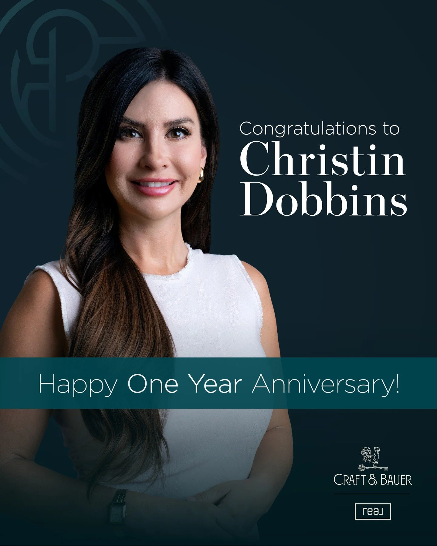Happy 1-Year Craft &amp; Bauerversary to our Estate Agent Christin Dobbins! 🥂⁠
⁠
Serving Modesto and California&rsquo;s Central Valley, Christin is known for her professionalism, strategic approach, and dedication to creating an exceptional client e