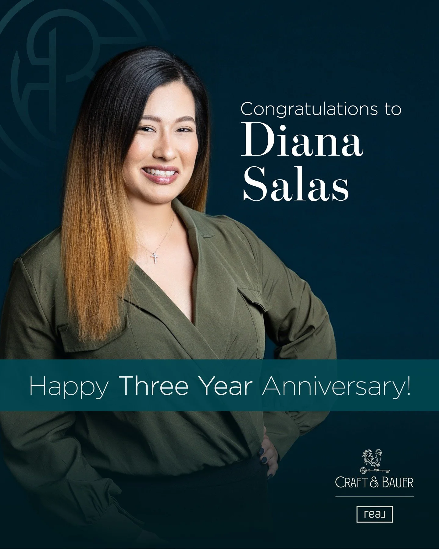Happy 3-Year Craft &amp; Bauerversary to our Estate Agent Diana Salas! 🎉⁠
⁠
For the past 3 years, Diana has been serving her clients with transparency, integrity, and care while helping families achieve their real estate goals throughout Northern Ca