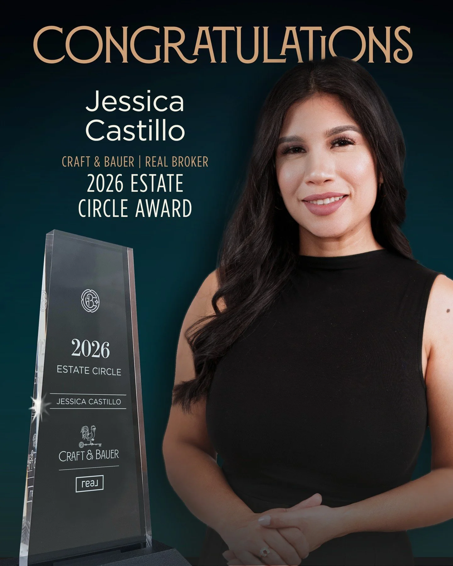 ✨ Congratulations to Jessica Castillo, 2026 Estate Circle recipient!⁠
⁠
The Estate Circle recognizes agents who reached $2M&ndash;$4M in total sales volume in 2025 through real work and real results.⁠
⁠
Jessica has shown strong consistency and dedica