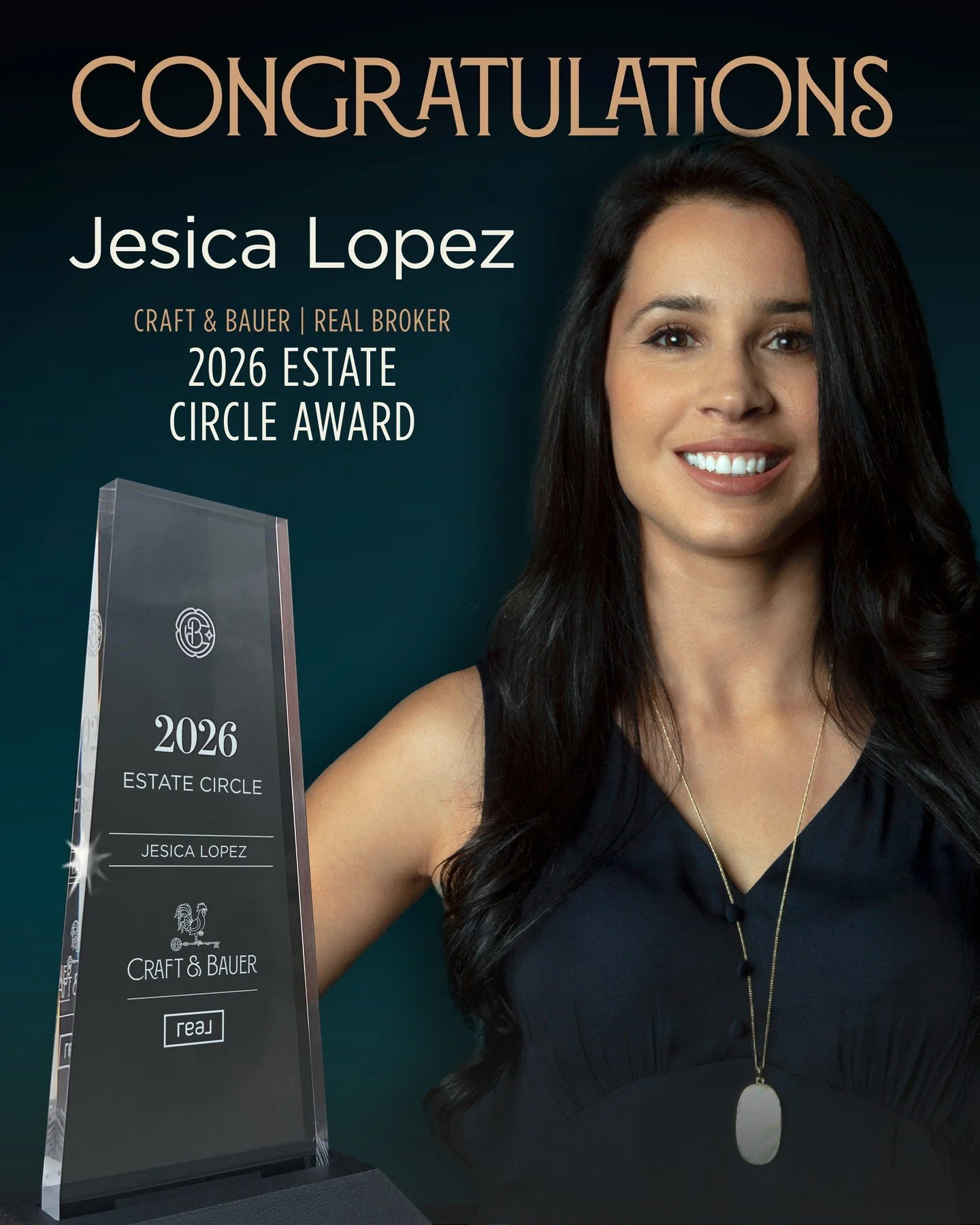 ✨ Congratulations to Jessica Lopez, 2026 Estate Circle recipient!⁠
⁠
The Estate Circle recognizes agents who achieved $2M&ndash;$4M in total sales volume in 2025 through consistent production and real client work.⁠
⁠
Jessica has built momentum throug