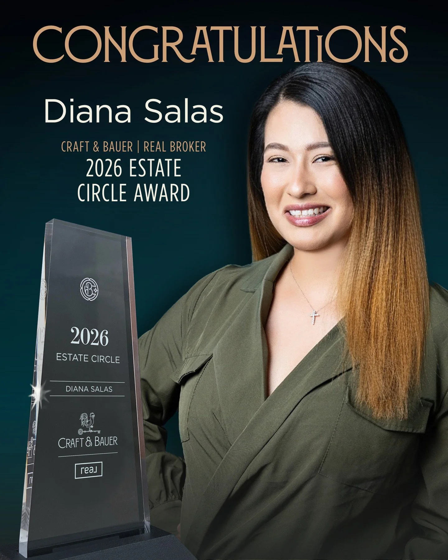 ✨ Congratulations to Diana Salas, 2026 Estate Circle recipient!⁠
⁠
The Estate Circle recognizes agents who achieved $2M&ndash;$4M in total sales volume in 2025 &mdash;built on consistency, client service, and real results.⁠
⁠
Diana has demonstrated d