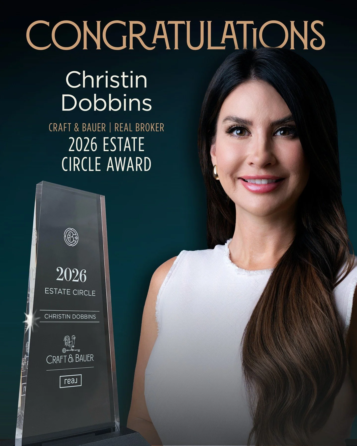 ✨ Congratulations to Christin Dobbins, 2026 Estate Circle recipient!⁠
⁠
The Estate Circle recognizes agents who achieved $2M&ndash;$4M in total sales volume 2025 through real clients, real deals, and consistent execution.⁠
⁠
Christin has continued to