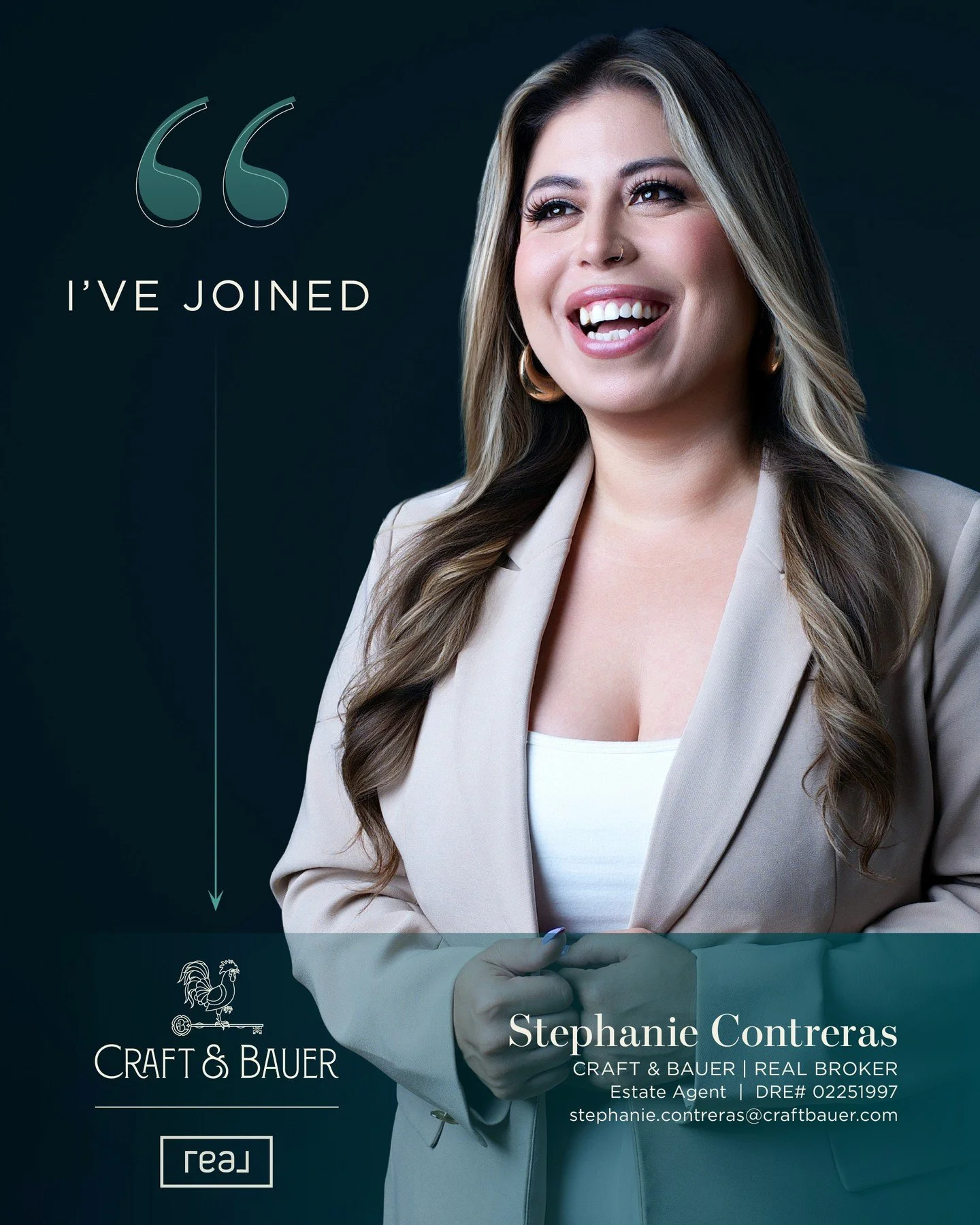 Please join us in welcoming Stephanie Contreras to @craftbauer @realbrokerage as Estate Agent, and the latest member of our Northern California region 🎉⁠
⁠
Stephanie brings a creative, people-first approach to real estate, grounded in a genuine desi