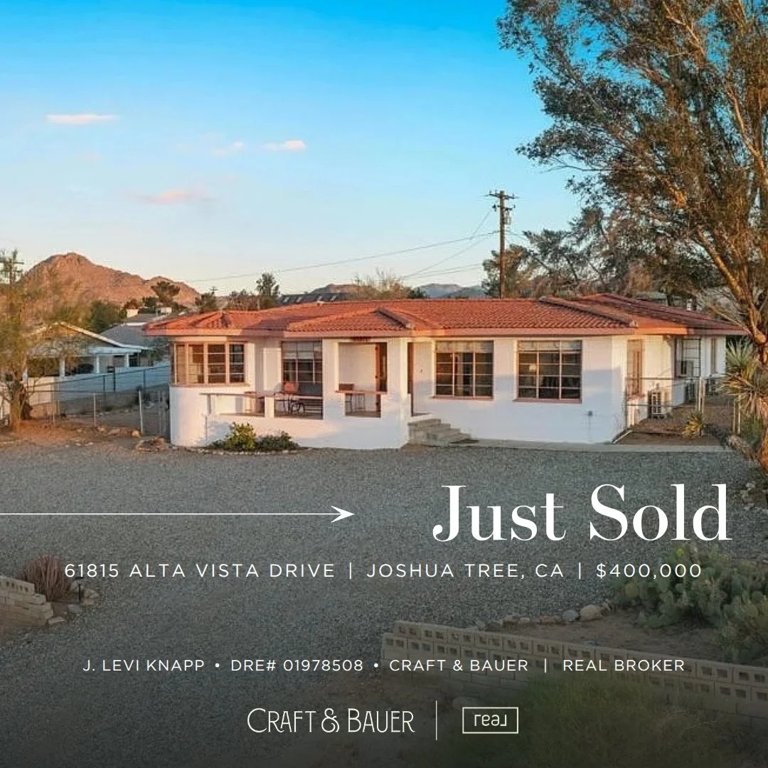 JUST SOLD 🎉 Congratulations to the new owners of this two-home Joshua Tree estate located right in the heart of the Village!⁠
⁠
🏡 61815 Alta Vista Drive⁠
📍 Joshua Tree, CA⁠
💰 $400,000⁠
⁠
This one-of-a-kind desert compound offered sweeping mountai