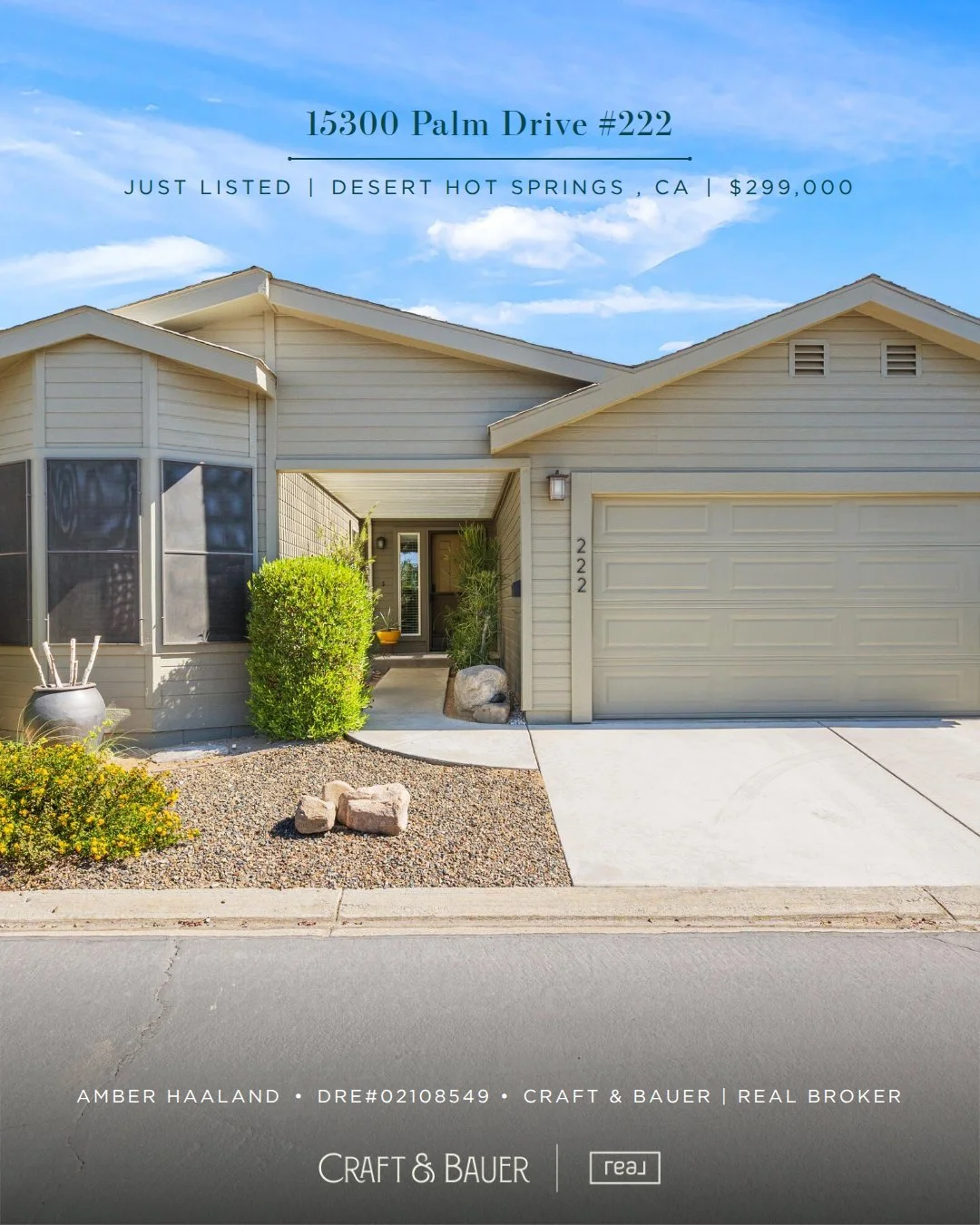 JUST LISTED 👉 Welcome to this beautifully maintained, turnkey home located in a desirable 55+ community.⁠
⁠
🏡 15300 Palm Drive #222⁠
📍 Desert Hot Springs, CA⁠
💰 $299,000⁠
⁠
Enjoy resort-style living with a beautifully landscaped yard, paid solar,