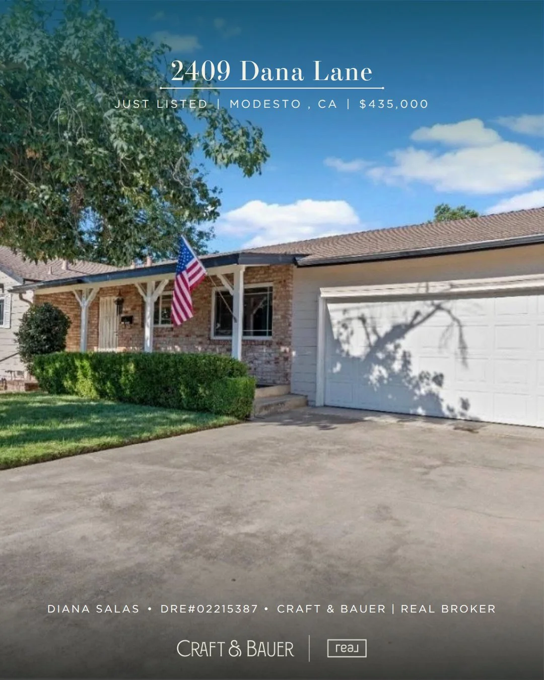 JUST LISTED 👉 Discover the charm of this spacious 3-bedroom, 2-bathroom home in desirable Northeast Modesto!⁠
⁠
🏡 2409 Dana Lane⁠
📍 Modesto, CA⁠
💰 $435,000⁠
⁠
Conveniently located near highly regarded schools, shopping, parks, and with quick free