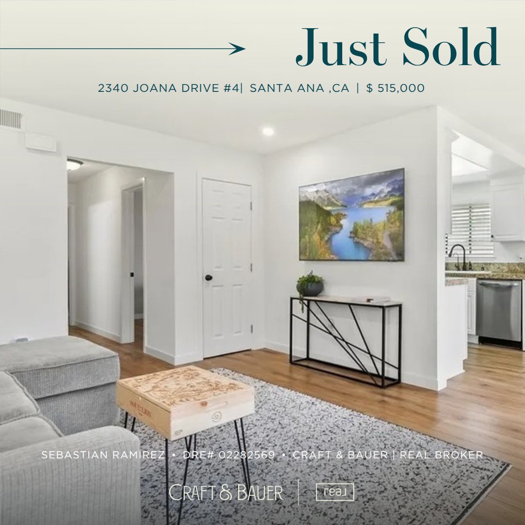 JUST SOLD 🎉 Congratulations to the new owners of this bright, modern, and thoughtfully updated North Santa Ana condo!⁠
⁠
🏡 2340 Joana Drive #4⁠
📍 Santa Ana, CA⁠
💰 $515,000⁠
⁠
Ideally located near Portola Park, Old Towne Orange, and North Tustin, 