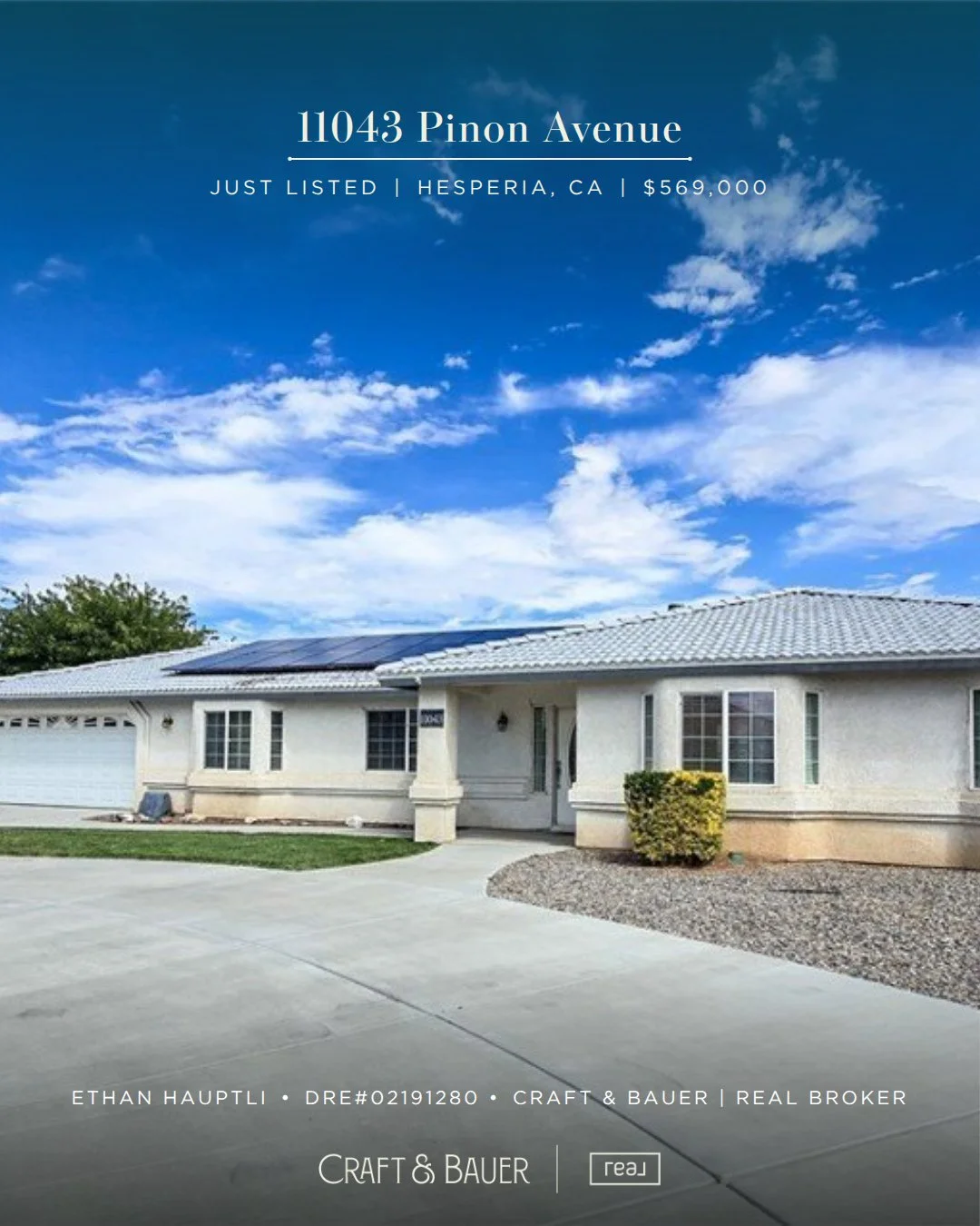 JUST LISTED 👉 Welcome to this spacious High Desert retreat on approximately 1.02 acres, featuring 3 bedrooms, 2 baths, and 2,063 square feet of single-story living.⁠
⁠
🏡 11043 Pinon Avenue⁠
📍 Hesperia, CA⁠
💰 $569,000⁠
⁠
Out back, a covered patio 