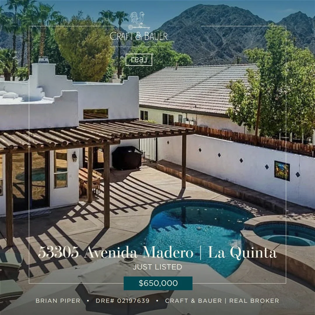 JUST LISTED 👉 Don't miss this beautiful Santa Fe-style home, ideally situated on an oversized 7,405-square-foot premium lot, an exceptional find in La Quinta Cove. ⁠
⁠
🏡 53305 Avenida Madero⁠
📍 La Quinta, CA⁠
💰 $650,000⁠
⁠
Located just steps from