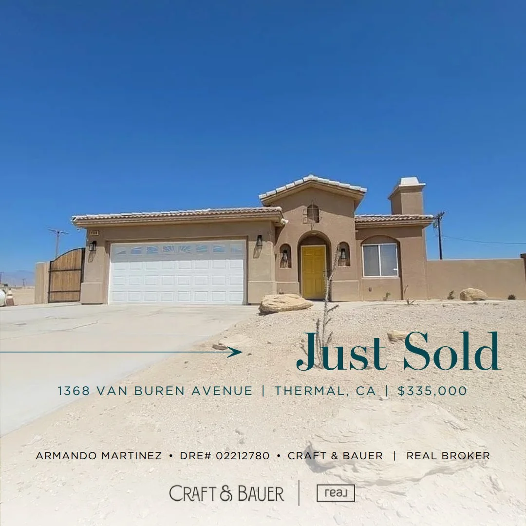 JUST SOLD 🏜️ Congratulations to the new owners of this beautiful 3-bedroom desert oasis!⁠
⁠
🏡 1368 Van Buren Avenue⁠
📍 Thermal, CA⁠
💰 $335,000⁠
⁠
Built for desert adventures, this Ocotillo Wells oasis offers a pool, 3 primary suites, spacious liv
