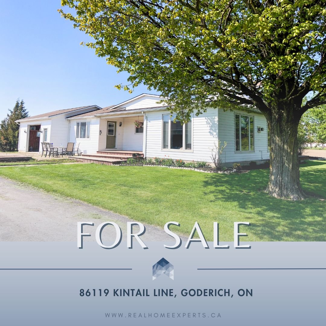 FOR SALE 🚨

📍 86119 Kintail Line, Goderich, ON

This unique rural property offers a tranquil lifestyle with a blend of functionality and comfort. Nestled against a backdrop of natural beauty, it caters to hobbyists and equestrian enthusiasts. The m