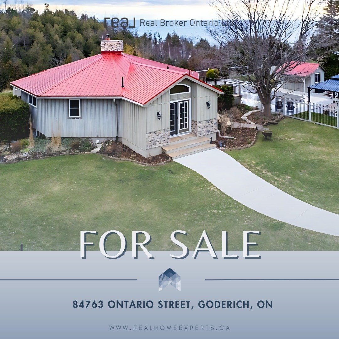 FOR SALE 🚨

📍 84763 Ontario Street, Goderich, ON

This stunning property offers a harmonious blend of luxury and natural beauty, featuring 3 beds and 2 baths, perfect for those seeking tranquility. Situated near Lake Huron, it boasts breathtaking v