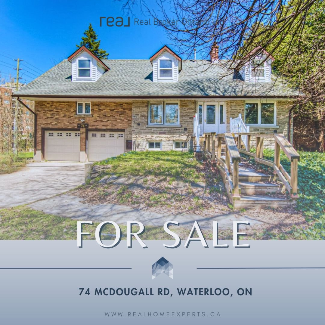 FOR SALE 🚨

📍 74 McDougall Road, Waterloo, ON

Newly Renovated home in Beechwood neighbourhood, Waterloo! Corner lot with 1.13 acres, private pond, ample parking with additional 2 car garage. Renovations include new drywall throughout, new flooring