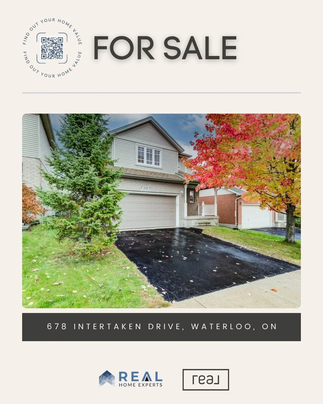 FOR SALE 🚨
&bull;
📍 678 Intertaken Drive, Waterloo, ON
&bull;
Welcome to this stunning detached home in the highly sought-after, family-friendly Clair Hills neighbourhood! This bright, open-concept 2-storey home features newer flooring on the main 