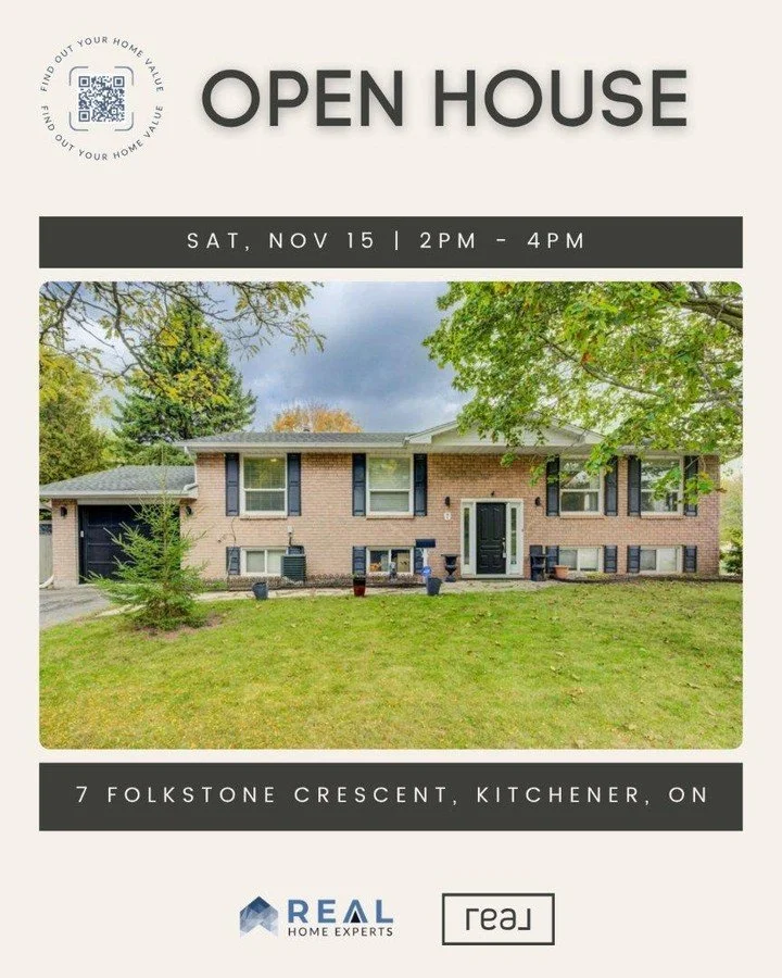 🚨 OPEN HOUSE
&bull;
📍  7 Folkstone Cres, Kitchener, ON
Nov 15th, Saturday @ 2:00 pm - 4:00 pm
&bull;
📍  177 Maple Blvd, Rockwood, ON
Nov 16th, Sunday @ 1:00 pm - 3:00 pm
&bull;
📍  31 Mill Street Unit# 55, Kitchener, ON
Nov 15th, Saturday @ 1:00 p
