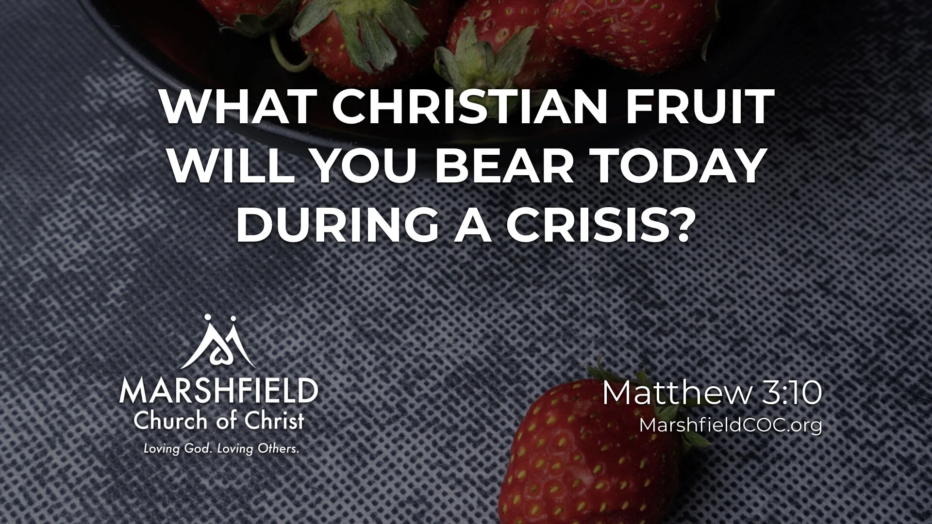 Wednesday, 3/25/20 - Bearing Christian Fruit