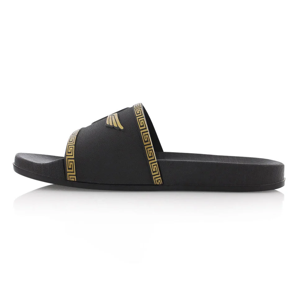 Men black and gold rubber slides CREATIVE RECREATION VICENZA BLACK GOLD — CREATIVE RECREATION main image 3