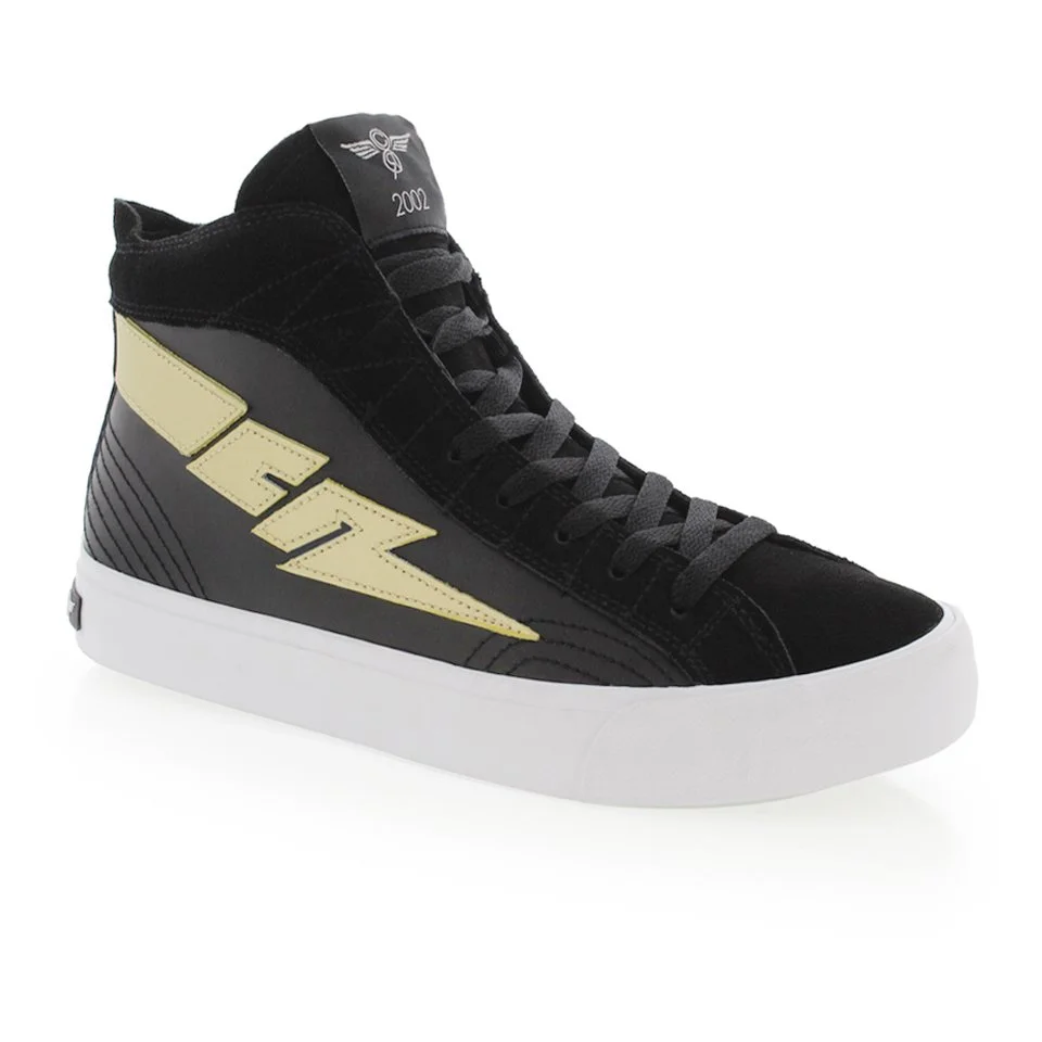 CREATIVE RECREATION ZEUS HI LEATHER BLACK/GOLD — RECREATION