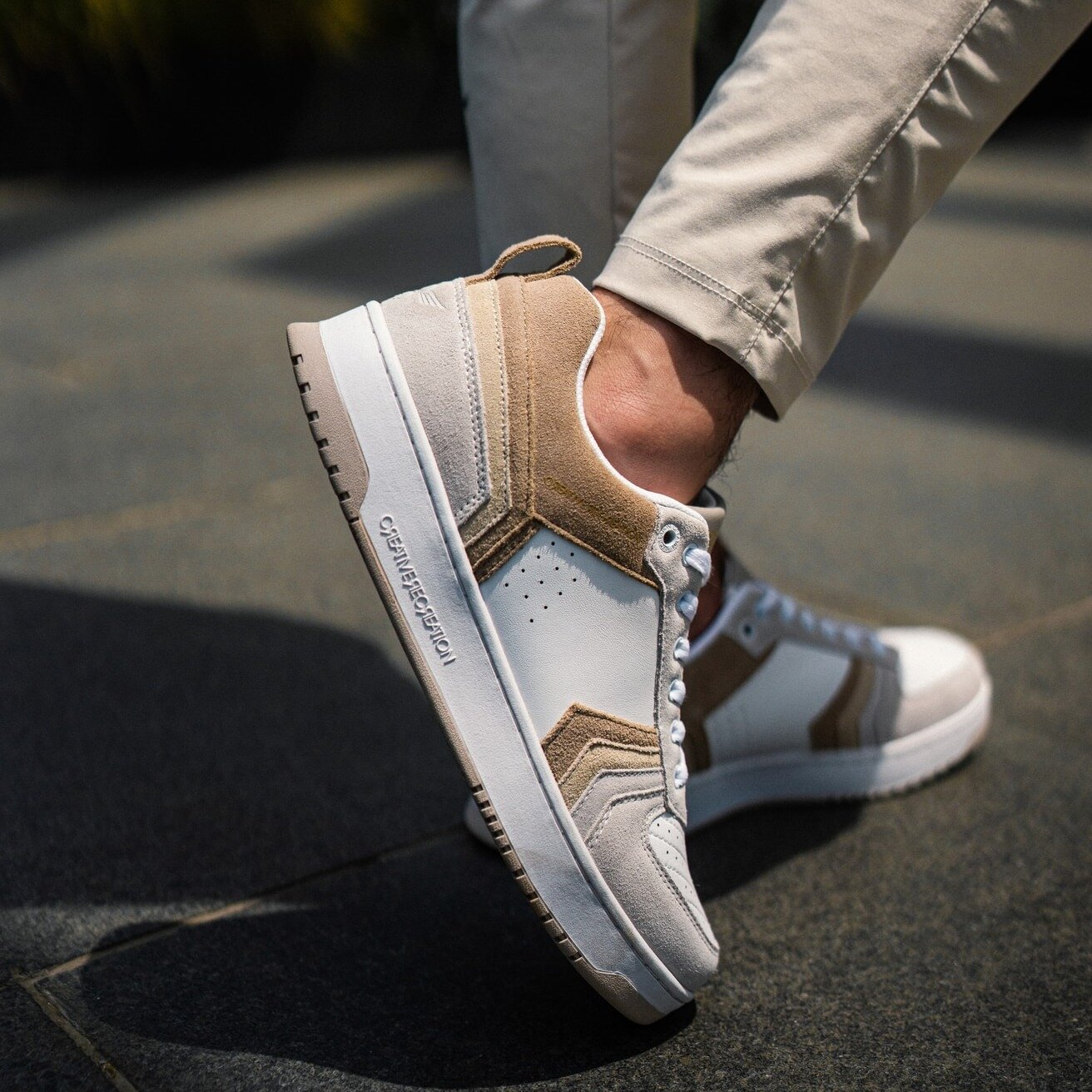 Our newest addition to the court lifestyle. Calix was created to add a timeless look with comfort in mind. Sleek suede cutouts and strategically placed perfs add a subtle lux look to these sneakers. 
.
.
.

#CreativeRecreation #CreativeRec #Shoes #Sn