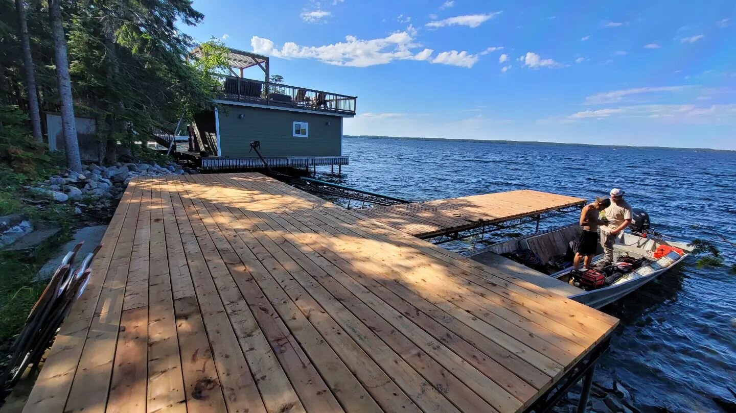 Deck, Integral Stair Lift Dock, and a Custom Lifting Sea Doo Roller Ramp/Lift with Dual Screen Kits.

#deck #dock #boat #boatramp #boatlift #railsystem #floatingdock #stairs #custombuilt #welding #carpentry #builders #Manitoba #manitobamade #Ontario 