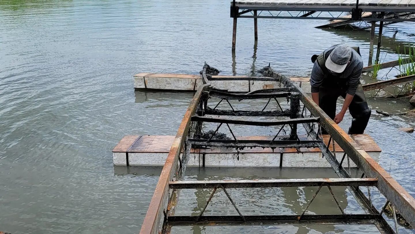 Out with the old and in with the new.

This Boat Rail Lift was originally installed over 20 years ago. It was never lifted and remained completely under water year round.

It wasn't Ice or Rust that ended its life. It was a dredging machine! While di