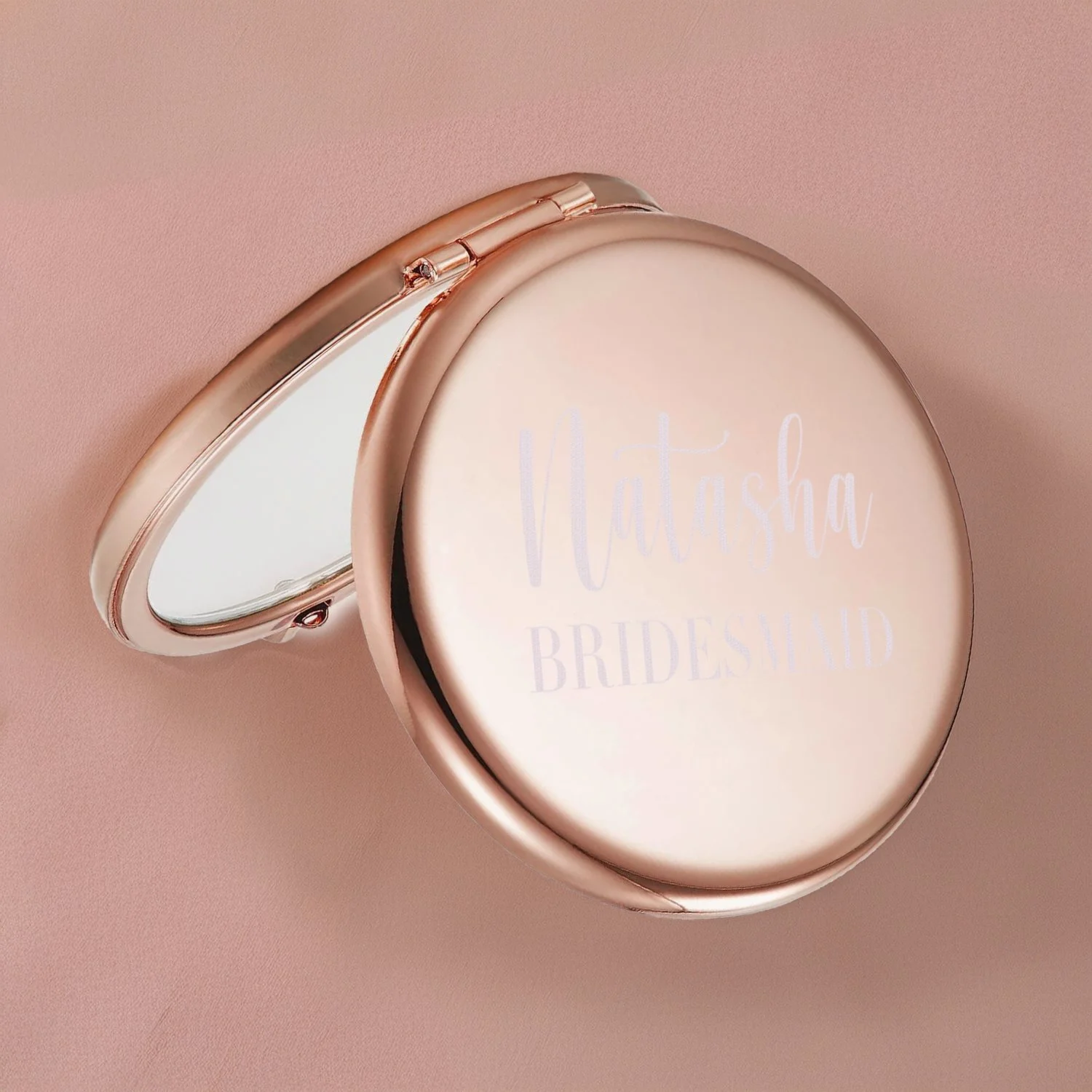 Custom Engraved Pocket Mirror – Bride & Bridesmaid Keepsake