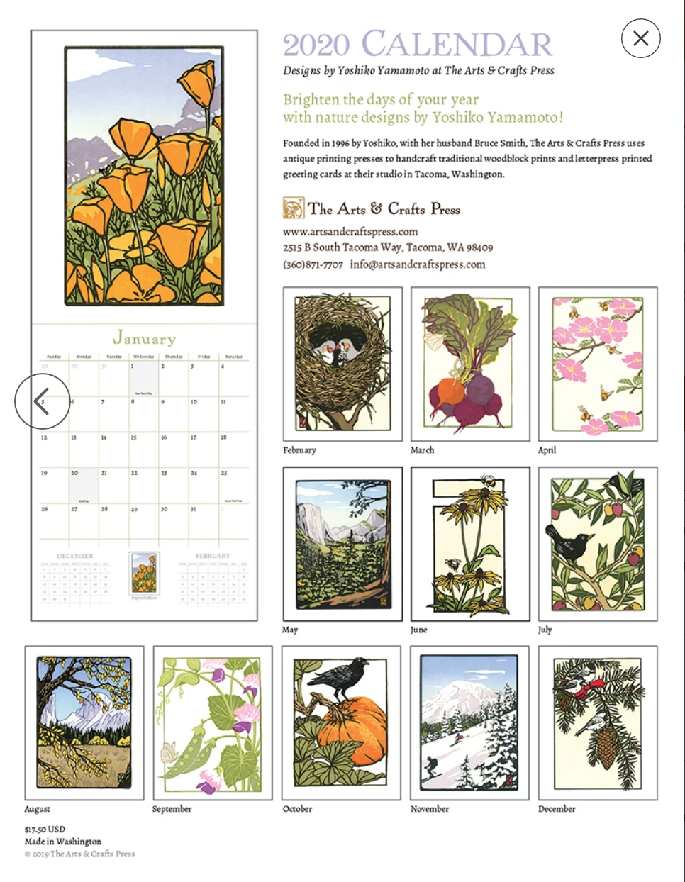 Calendars by Yoshiko Yamamoto