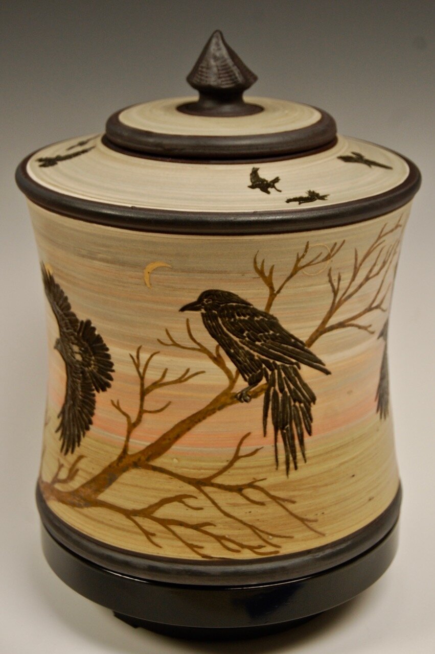 Raven Sunrise Prayer Wheel