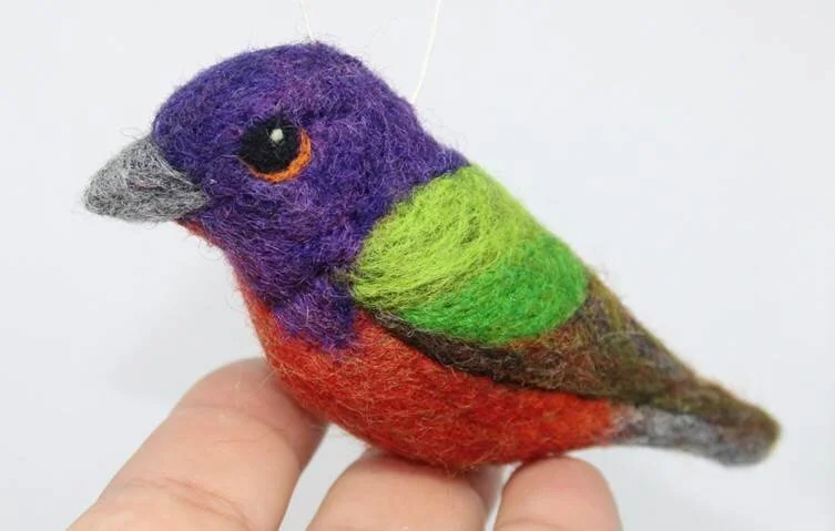 WOOL FELTED BIRD ORNAMENTS