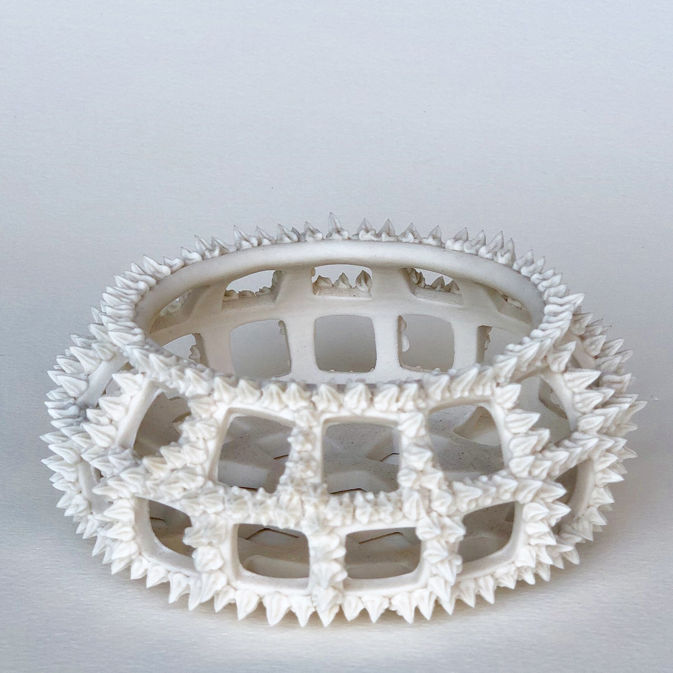 Pod: Square pattern piercing, spiny texture