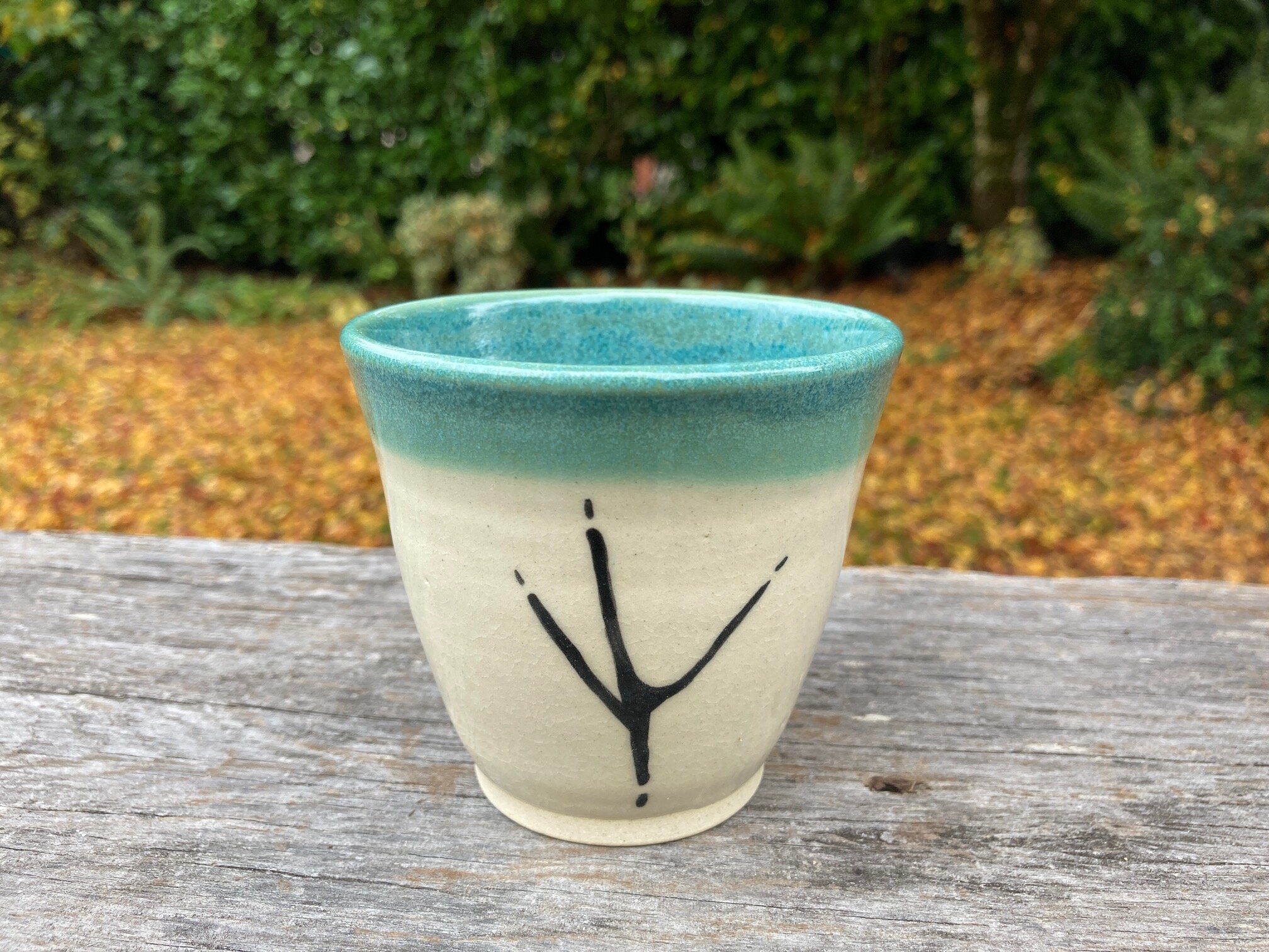 Heron Track on Teal Tumbler