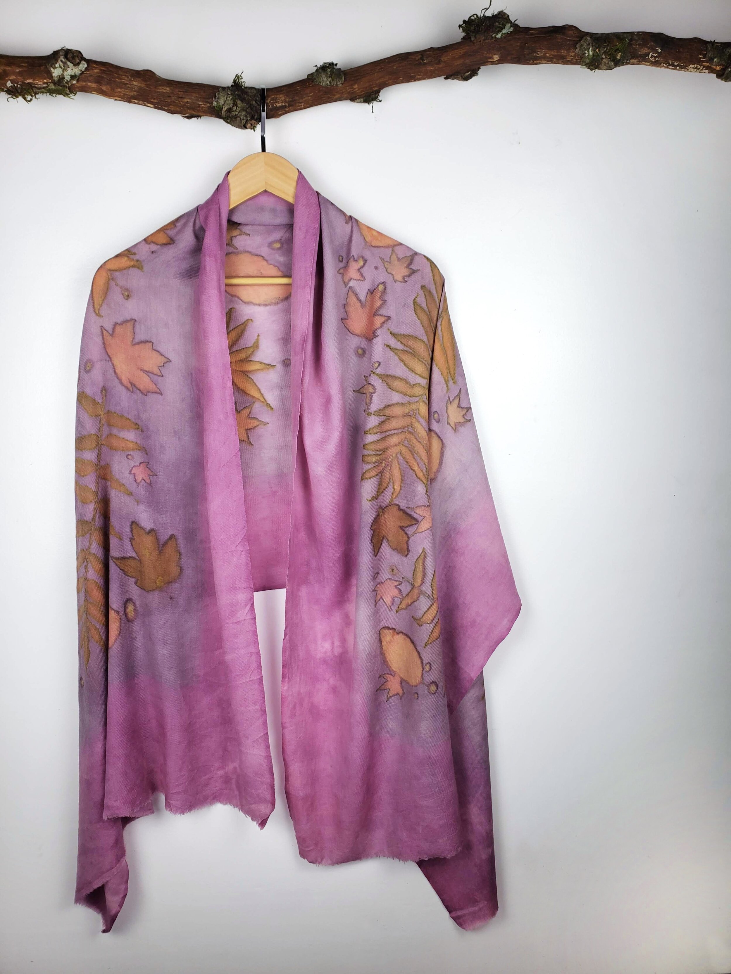 Pink and Purple Naturally Dyed Merino Wool Wrap