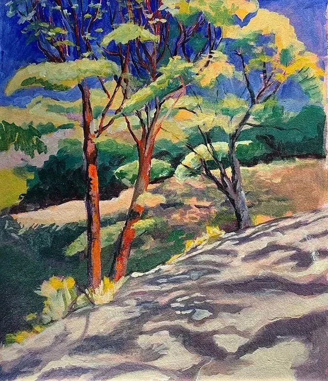 Madrone Trees, 16 x 14 inches, Acrylic on canvas