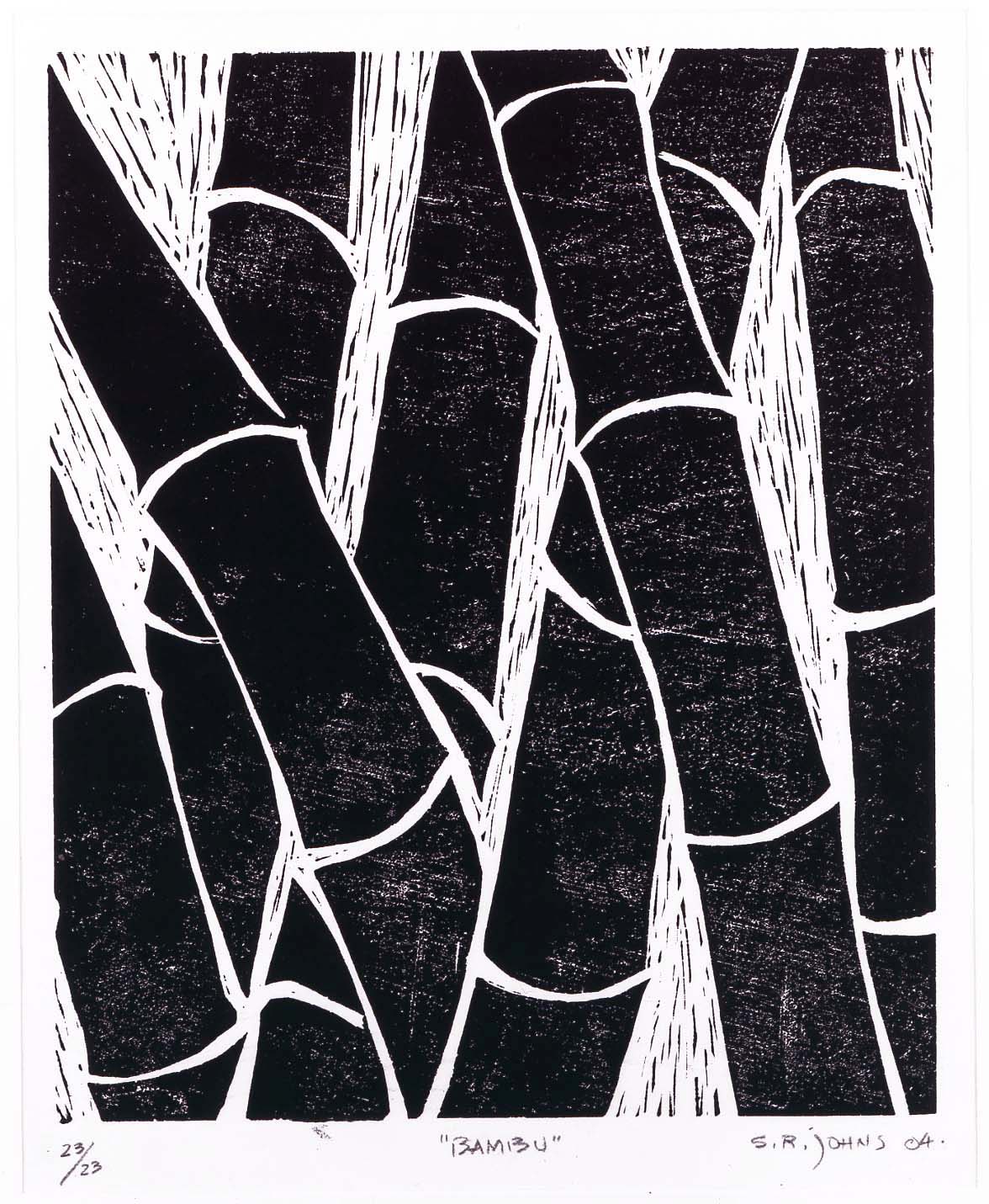 Bambu I 24x18 in Wood Block Print Ed 23 2004