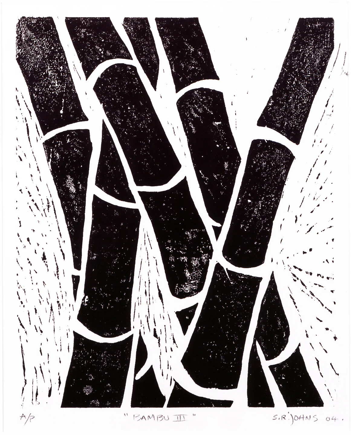 Bambu III 2004 24x18” Wood Block Print Ed 25