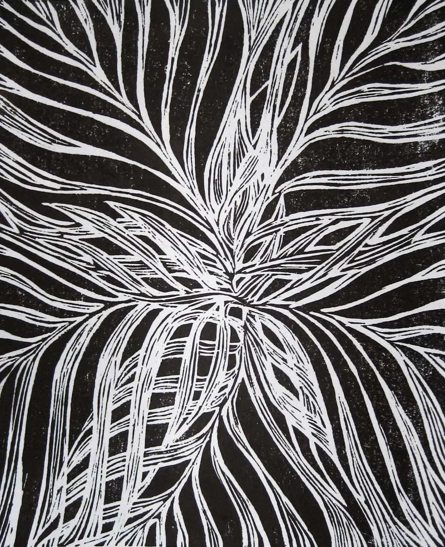 Palms II 2006 22.75x18.25” Wood Block Print Ed 30