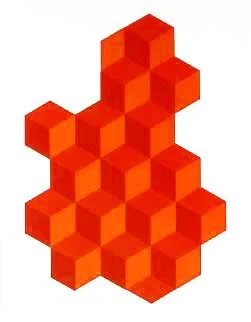 Cube Sculpture 1973 28x20” Silkscreen Print Ed 375