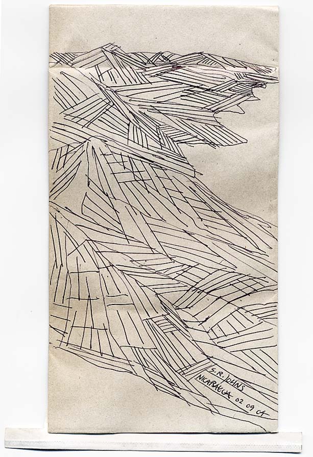 NICARAGUA Ink on Airsickness Bag 2004
